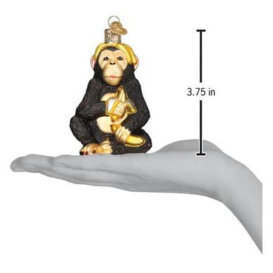 Ornament - Blown Glass - Chimpanzee