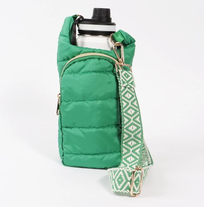 Crossbody Bag - Puffer for Water Bottle/Phone - Green