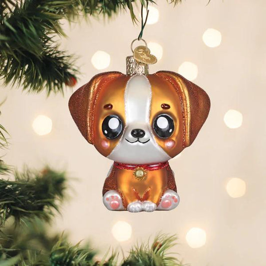 Ornament - Blown Glass - Kawaii Dog