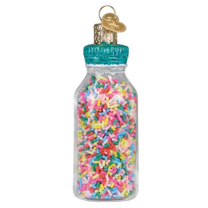 Ornament - Blown Glass - Jar of Sprinkles