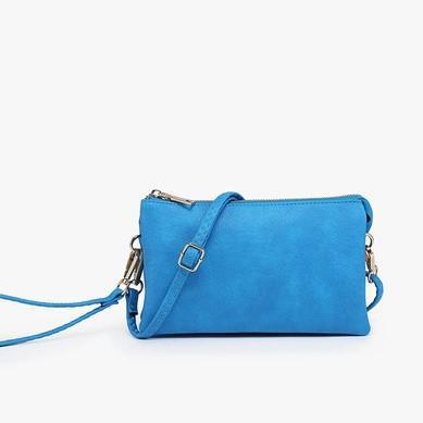 4 in 1 Handbag - Crossbody/Clutch/Wristlet - Electric Blue