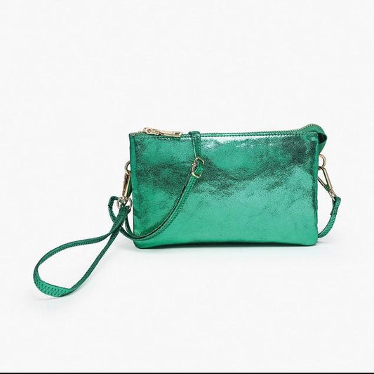 4 in 1 Handbag - Crossbody/Clutch/Wristlet - Evergreen