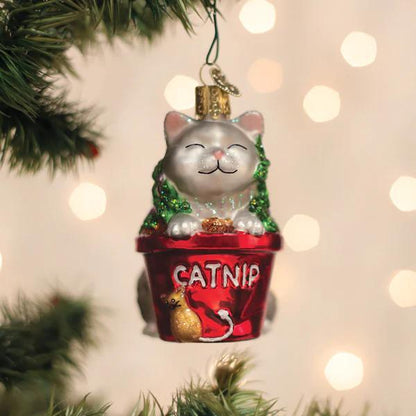 Ornament - Blown Glass - Catnip Cat