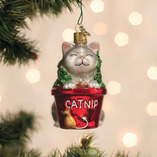 Ornament - Blown Glass - Catnip Cat