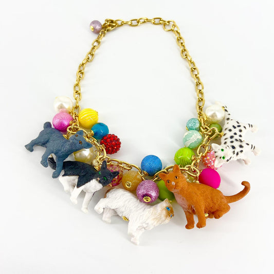 Necklace - Purr-fectly Playful! - Vintage Inspired Charm Necklace - Limited Edition