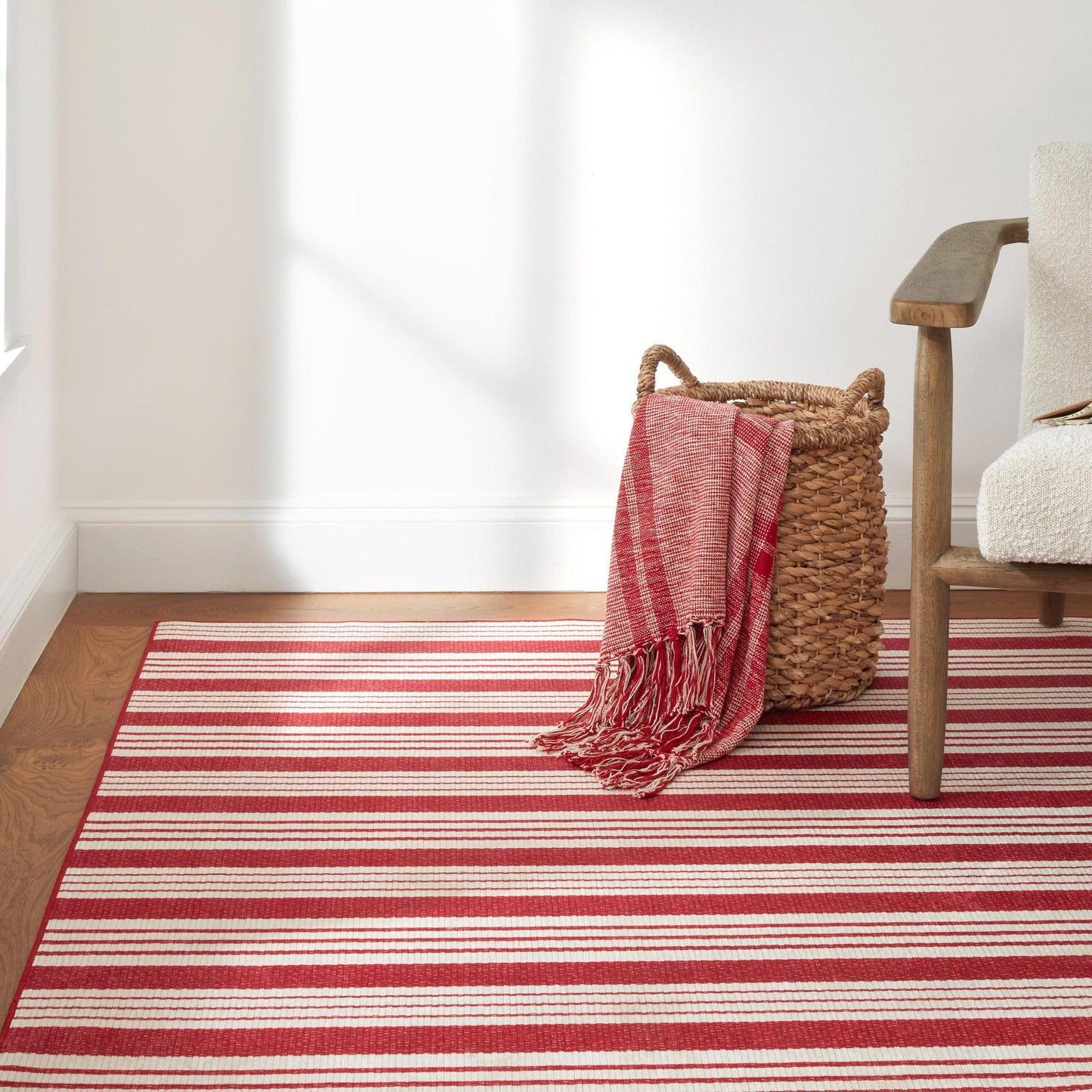 Rug - Machine-Washable - Abby Ticking Red