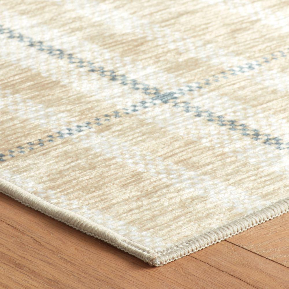 Rug - Machine-Washable - Hallie Plaid Khaki