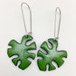 Earrings - Elephant Ear Fern - Enamel on Copper