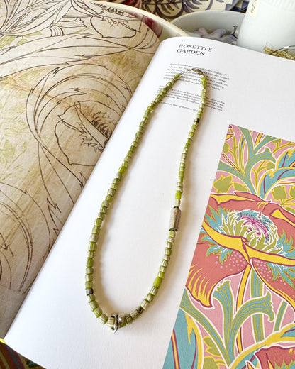 Necklace - African Trade Beads & Sterling Beads