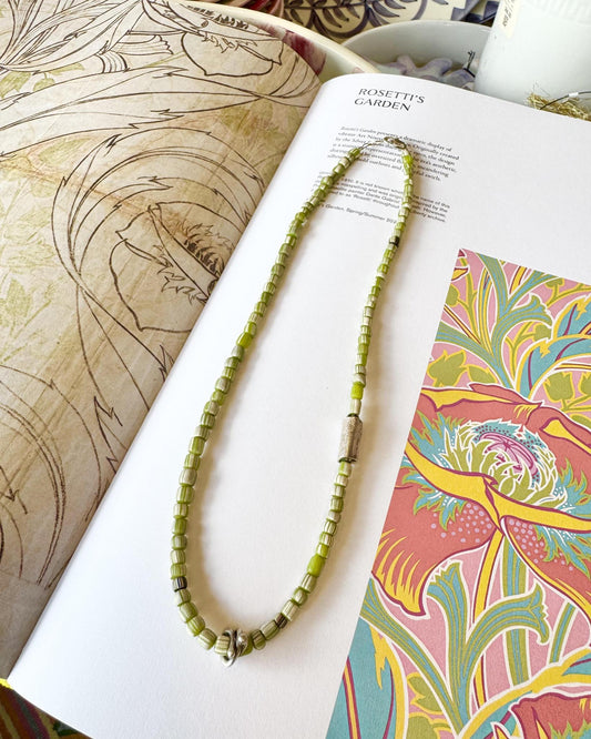 Necklace - African Trade Beads & Sterling Beads