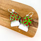 Earrings - Enamel & Copper - Red/Green Mittens