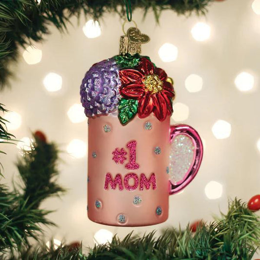 Ornament - Blown Glass - Best Mom Mug