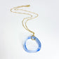 Necklace - Ruffled Glass Hoops on 14kt Goldfill - Periwinkle