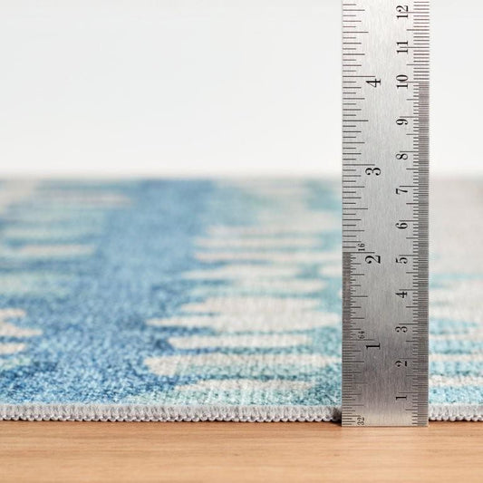 Rug - Machine-Washable - Paint Chip Blue