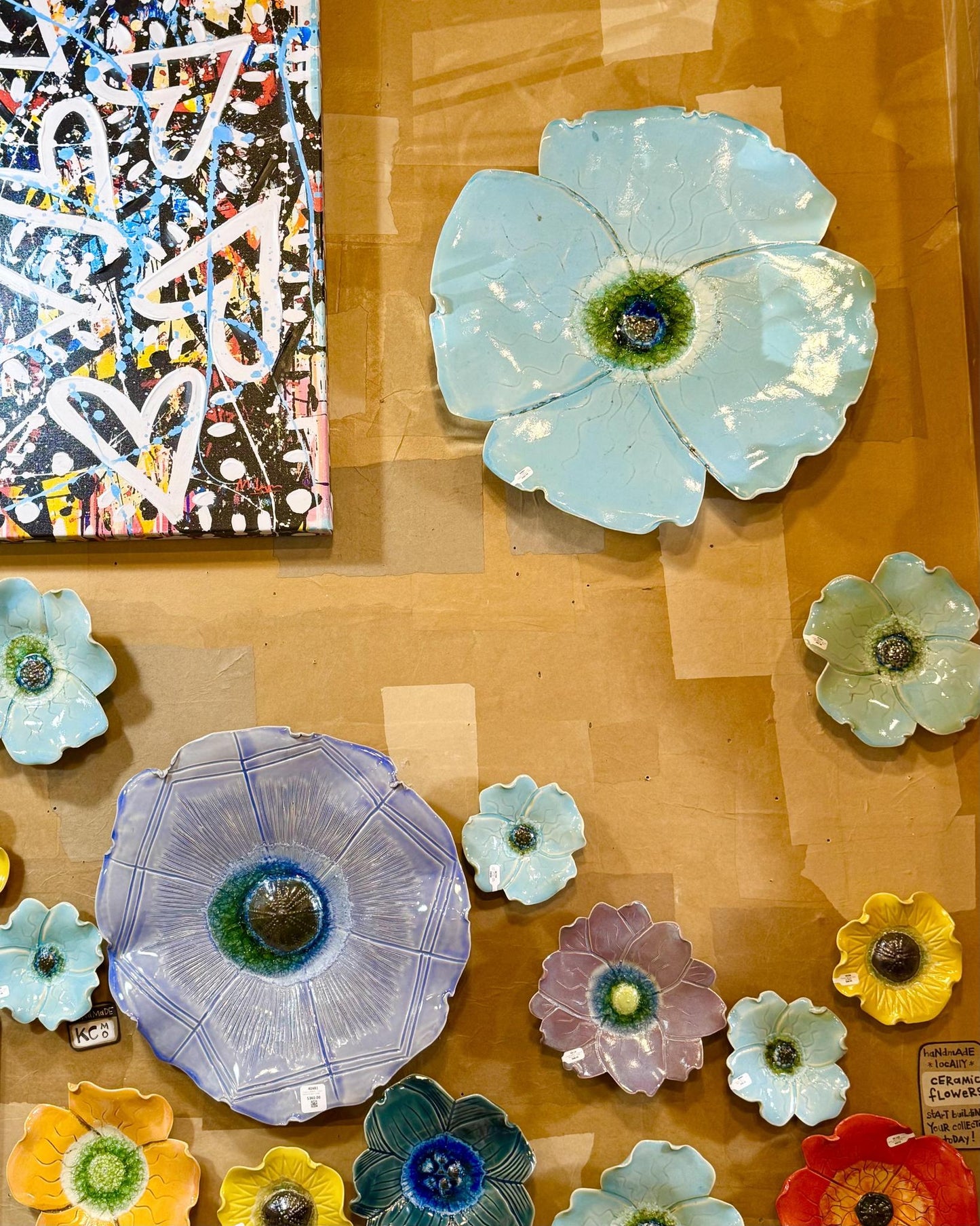 Ceramic Wall Art - Viola - Atlantis Aqua - Extra Large