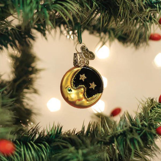 Ornament - Blown Glass - Mini Moon