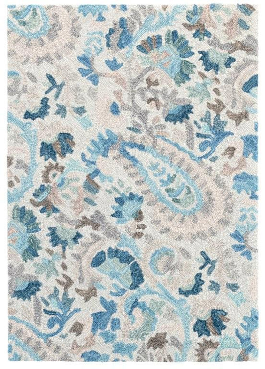 Rug - Micro Hooked Wool - Ines Blue