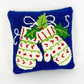 Pillow - Christmas Mittens - Wool Hooked