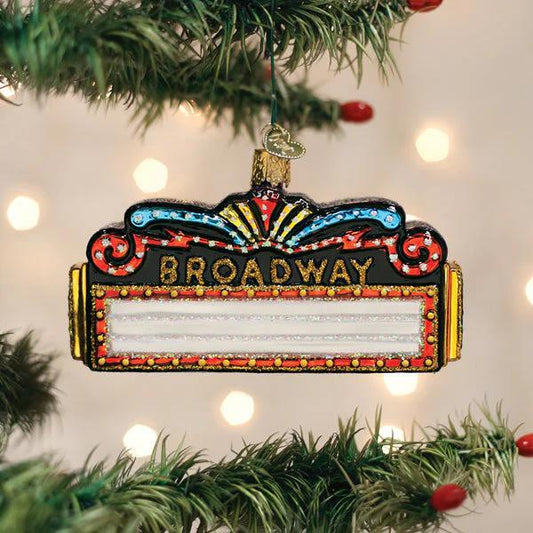 Ornament - Blown Glass - Broadway Marquee