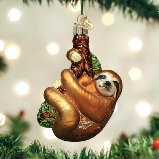 Ornament - Blown Glass - Sloth