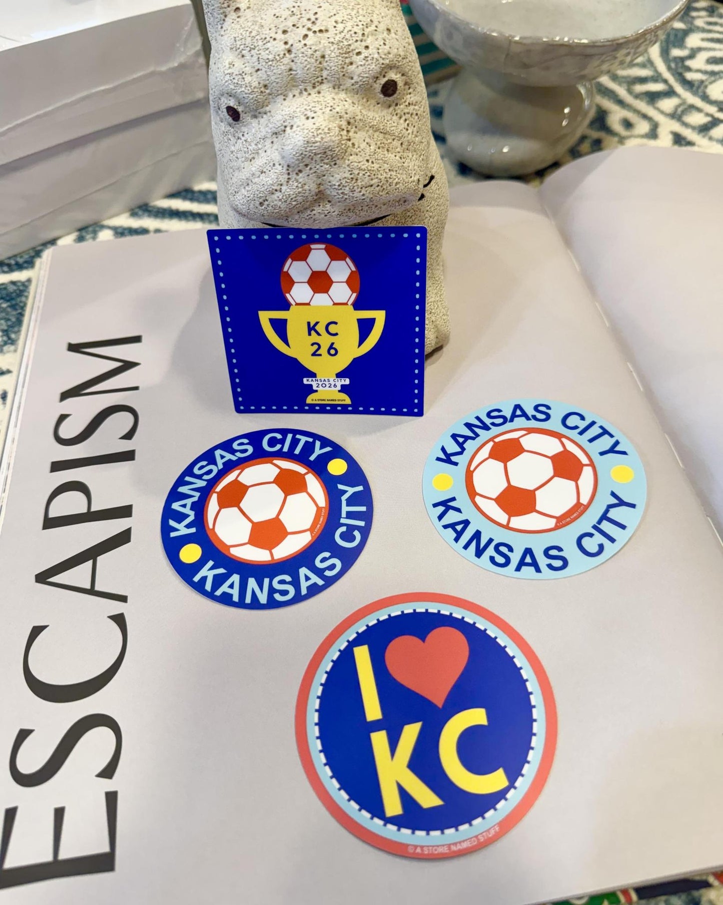 Sticker - I (heart) KC - Yellow KC on Blue