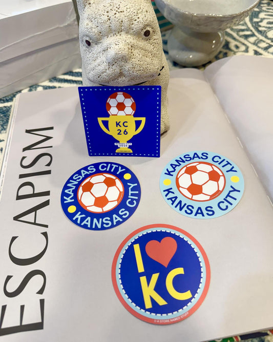 Sticker - I (heart) KC - Yellow KC on Blue