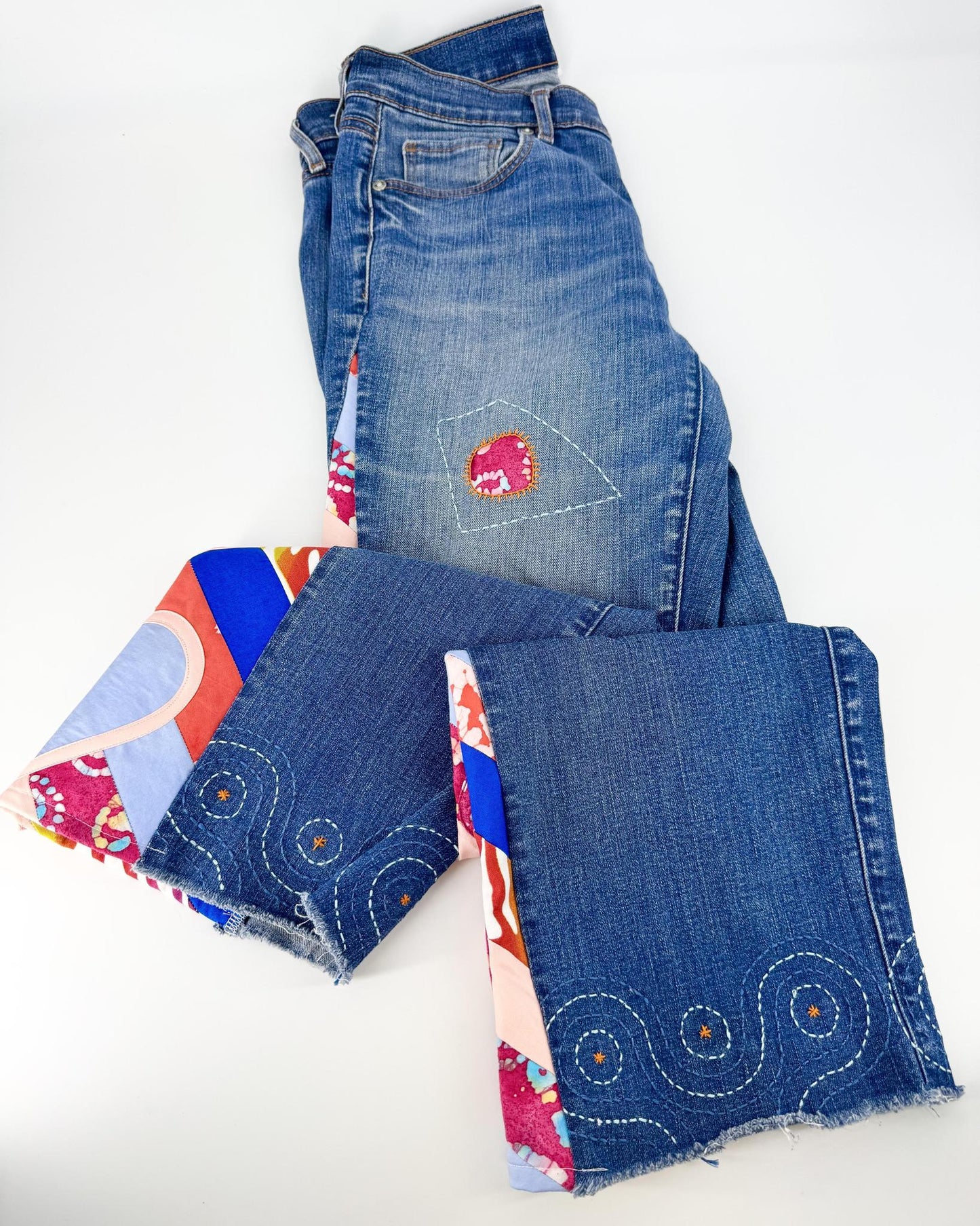 Upcycle YOUR Jeans - CUSTOM - Hearts Design