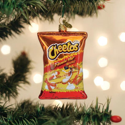 Ornament - Blown Glass - Flamin' Hot Cheetos