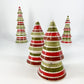 Decoration - Ceramic Tree - 8.5" - Retro Red & Green