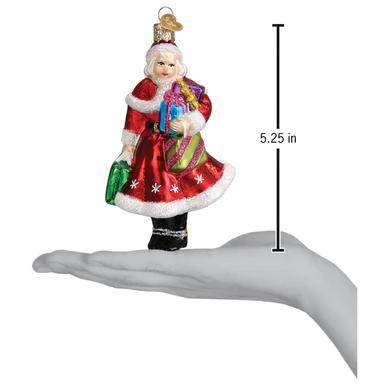 Ornament - Blown Glass - Mrs. Claus Goes Shopping