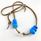 Necklace - Sterling/Leather/Donkey Beads
