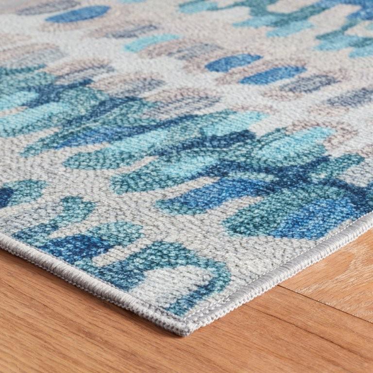 Rug - Machine-Washable - Paint Chip Blue