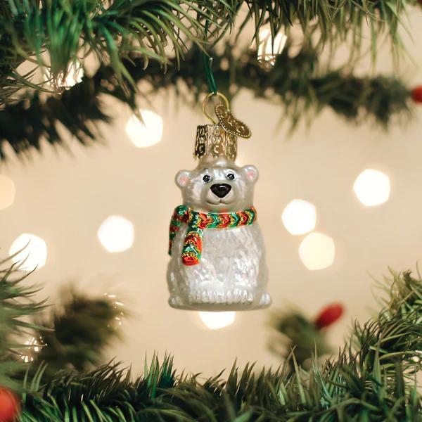 Ornament - Blown Glass - Mini Polar Bear