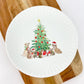 Plate - 9" "Paper Plate" Santa Paws With Tree - Melamine