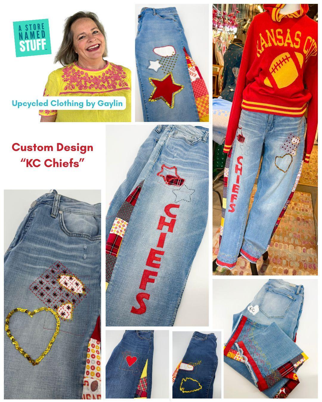 Upcycle YOUR Jeans - CUSTOM - KC Red Kingdom Inspired