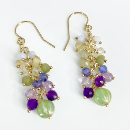 Earrings - Amethyst/Tanzanite/Prehnite