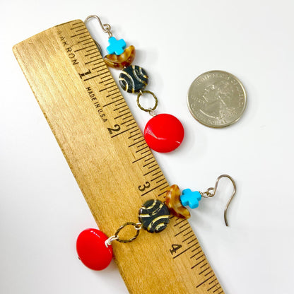 Earrings - Beaded Originals - Red Circles