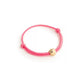 Bracelet - "I Like You...Smiley" - Brass & Cord - Pink