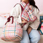 Bag - Puffy Plaid - Bowling/Skater Bag Style - Recycled Materials