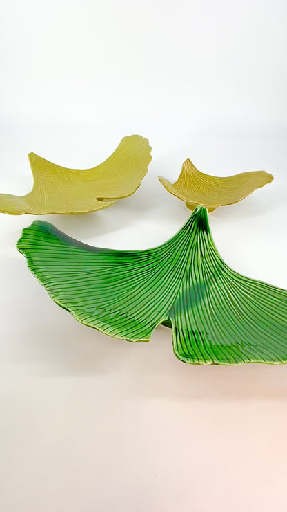 Ceramic Wall Art - Gingko - Green - Medium
