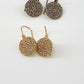 Earrings - Discs Encrusted with Crystals - Antiqued Brass (Video)