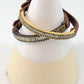Bracelet - Channel Set Crystals - Antiqued Brass/Leather/Crystals (Video)