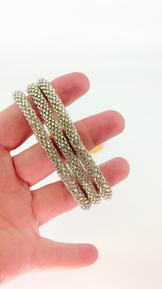 Bracelet - Roll On - Silver Beads