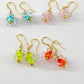 Earrings - Pink & Clear Large - Glass & Goldfill (Video)