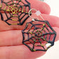 Earrings - Spider Webs - enamel on copper