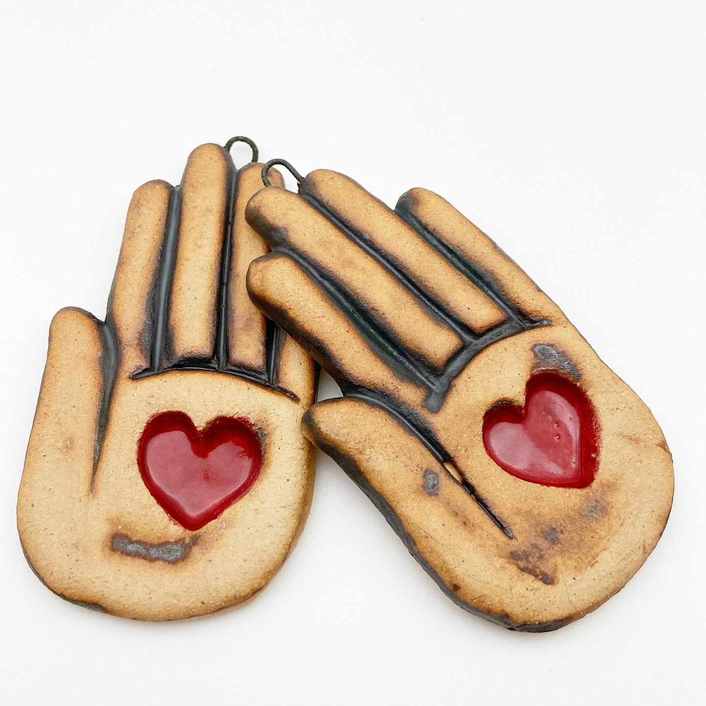 Ornament/Wall Talisman - Heart in Hand - Ceramic