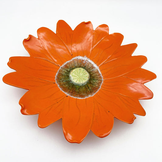 Ceramic Wall Art - Orange Flower - Medium