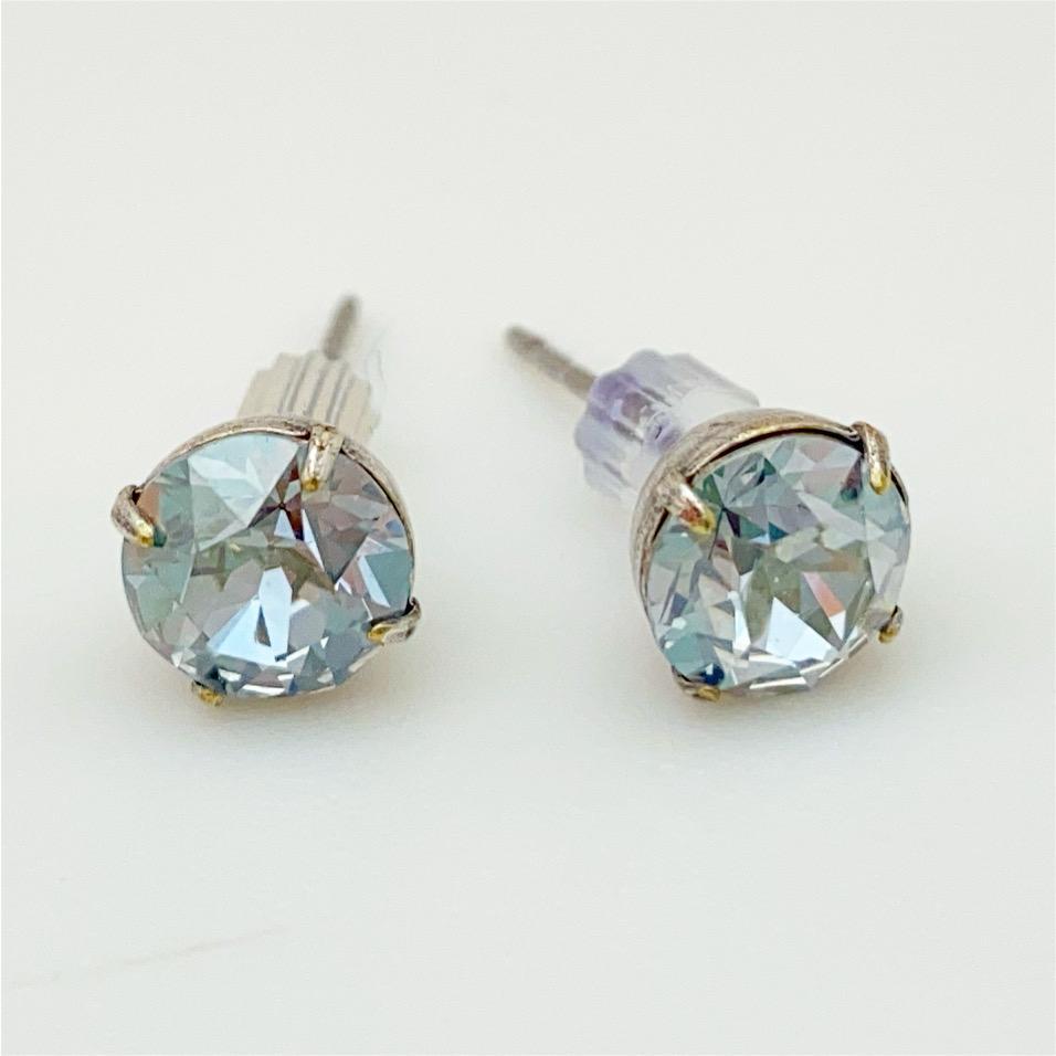 Stud Earrings - Real Crystals in Sterling Silver Bezel