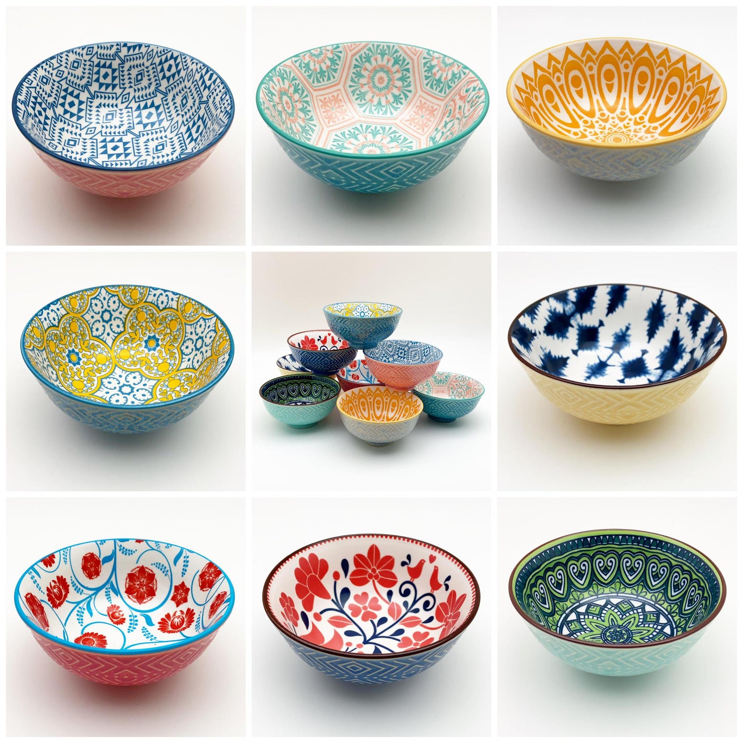 Bowl - Red & Blue - Ceramic