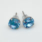 Stud Earrings - Real Crystals - Light Sapphire